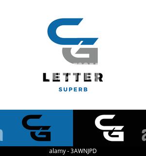 Design-Vorlage für Anfangsbuchstaben mit cg-Symbol Stock Vektor