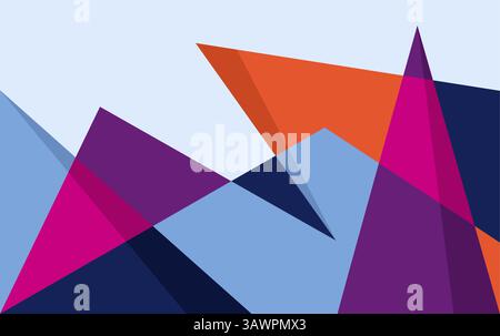 Berg Abstrakte Wandkunst Landschaft Geometrisches Einfaches Design Stock Vektor
