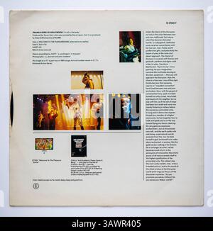 Die Rückseite der 12-Zoll-Single-Version von Welcome to the Pleasuredome von Frankie Goes to Hollywood, die 1985 veröffentlicht wurde Stockfoto