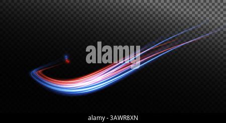 Ein abstrakter Hintergrund mit dynamischen bunten Lichtspuren, der den Betrachter mit seiner Lebendigkeit fasziniert Stock Vektor