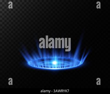 Ein fesselndes und detailliertes Blaulicht-Energieportal mit beeindruckenden Strahlen und fesselnden Glanzeffekten Stock Vektor