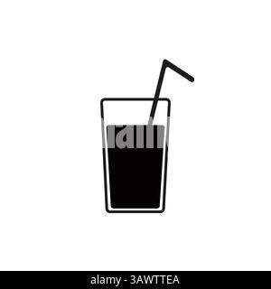 Limonadenglas mit Pfeifenvektorsymbol eps10 Stock Vektor
