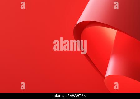 Dynamischer abstrakter Hintergrund mit kräftigen roten Kurven, die einen auffälligen visuellen Effekt erzeugen und großzügigen Kopierraum bieten, ideal für Marketing oder Marketing Stockfoto