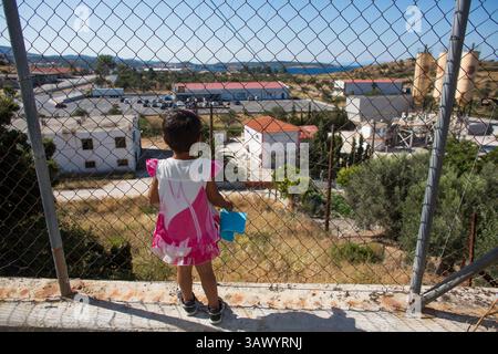 6. Juli 2016 - Moria, Lesbos, Griechenland - Kinderaktivitäten im Flüchtlingslager Kara Tebe, wo 1000 syrische Flüchtlinge untergebracht sind. (Bild: © Ton Koene via ZUMA Wire) Stockfoto