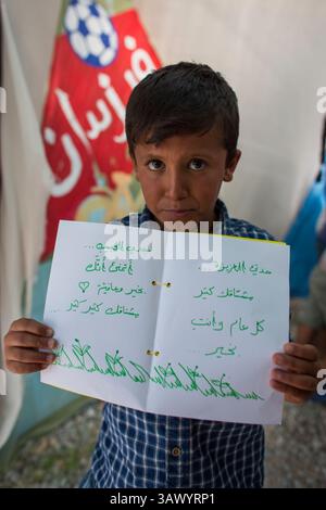 6. Juli 2016 - Moria, Lesbos, Griechenland - Kinderaktivitäten im Flüchtlingslager Kara Tebe, wo 1000 syrische Flüchtlinge untergebracht sind. (Bild: © Ton Koene via ZUMA Wire) Stockfoto