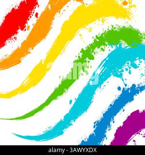 Regenbogenfarben im Hintergrund. Handgezeichnet. Nicht AI, Vektorillustration. Stock Vektor