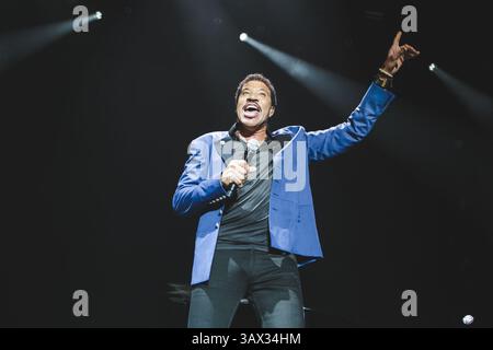 29. Juni 2016: Der US-amerikanische Sänger und Songwriter Lionel Richie tritt auf seiner UK-Tour 2016 in der Manchester Arena auf (Foto: © Myles Wright via ZUMA Wire) Stockfoto