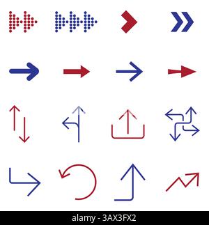 Pfeilsymbole für Grafikdesigner. Vektorabbildung Stock Vektor