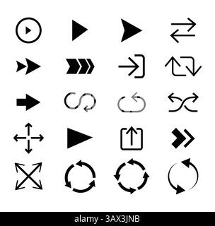 Pfeilsymbole für Grafikdesigner. Vektorabbildung Stock Vektor
