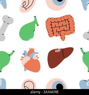 Organmuster. Menschliche innere Organe. Vektorabbildung. Stock Vektor