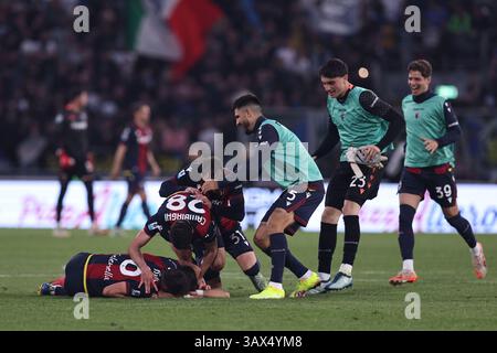 Letzte Freude (Bologna) ;während des italienischen Spiels der Serie A zwischen Bologna 1 und 0 Inter im Renato Dall'Ara Stadion am 20. April 2025 in Bologna, Italien. Stockfoto