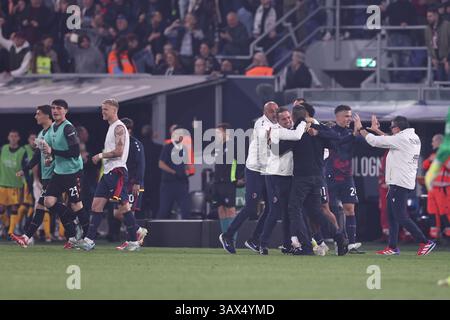 Letzte Freude (Bologna) ;während des italienischen Spiels der Serie A zwischen Bologna 1 und 0 Inter im Renato Dall'Ara Stadion am 20. April 2025 in Bologna, Italien. Stockfoto