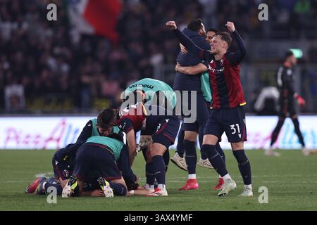 Letzte Freude (Bologna) ;während des italienischen Spiels der Serie A zwischen Bologna 1 und 0 Inter im Renato Dall'Ara Stadion am 20. April 2025 in Bologna, Italien. Stockfoto