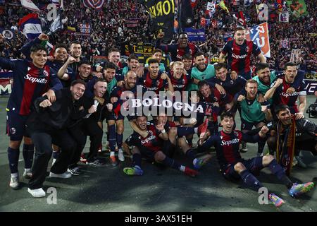 Letzte Freude (Bologna) ;während des italienischen Spiels der Serie A zwischen Bologna 1 und 0 Inter im Renato Dall'Ara Stadion am 20. April 2025 in Bologna, Italien. Stockfoto