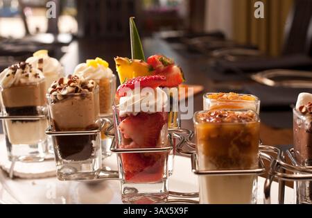 Februar 2010 - Tampa, Florida, USA - WILLIE J. ALLEN JR. | Times .TP 319219 ALLE Season.(24.02.2010 Tampa) . Mini-Verwöhnung sind kleine, intensiv aromatisierte Desserts. Zu den Favoriten der Gäste zählen Key Lime Pie, Old Fashioned Karotten Cake, Rocky Road, Chocolate Peanut Butter Mousse, Mocha Macchiato und Pecan Pie. Außerdem werden saisonale Favoriten wie Kürbis Pie Mini mit doppelter Gingersnap-Kruste im Herbst, Strawberry Shortcake im Frühling und Summer Blueberry Cheesecake im Sommer serviert. [WILLIE J. ALLEN JR., Times (Foto: © St. Petersburg Times/ZUMApress.com) Stockfoto