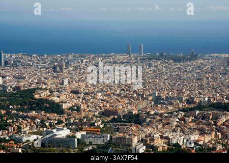 Dezember 2016 - Barcelona, Spanien - Blick und Skyline von Barcelona vom Tibidabo. (Bild: © Sergi Reboredo via ZUMA Wire) Stockfoto