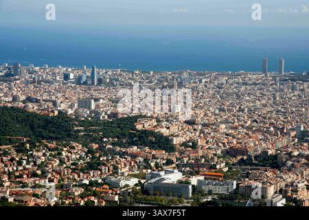 Dezember 2016 - Barcelona, Spanien - Blick und Skyline von Barcelona vom Tibidabo. (Bild: © Sergi Reboredo via ZUMA Wire) Stockfoto