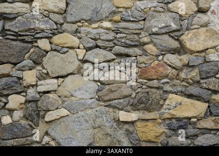 Nahaufnahme und Hintergrund - alte Steinmauer Stockfoto