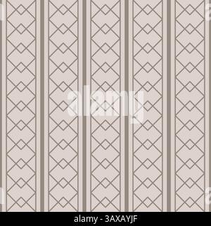 Linie nahtloses Muster Hintergrund Digital gestreiftes Papier für Wohnkultur und Stoff. Beige braun gestreifte rustikale Tapete mit klassischer Textur. Stock Vektor