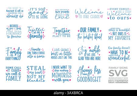 Familienzeichen SVG-Paket Stock Vektor