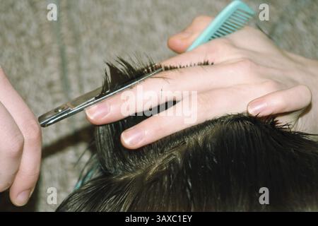 Friseur Haare schneiden Stockfoto