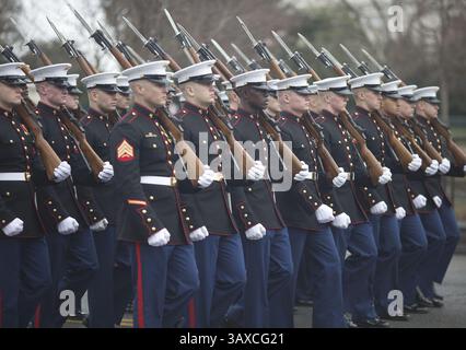 20. Januar 2017: Washington, District of Columbia, U.. S - Militäreinheiten marschieren bei der Eröffnungsparade vom US-Kapitol, Freitag, 20. Januar 2017, in Washington, D.C. (Kreditbild: © Prensa Internacional Via ZUMA Wire) Stockfoto