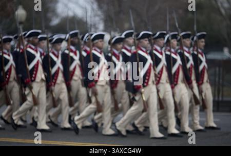 20. Januar 2017: Washington, District of Columbia, U.. S - Militäreinheiten marschieren bei der Eröffnungsparade vom US-Kapitol, Freitag, 20. Januar 2017, in Washington, D.C. (Kreditbild: © Prensa Internacional Via ZUMA Wire) Stockfoto
