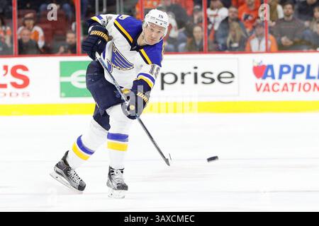 6. Februar 2017: St. Louis Blues-Verteidiger Jay Bouwmeester (19) im NHL-Spiel zwischen den St. Louis Blues und Philadelphia Flyers im Well Fargo Center in Philadelphia, Pennsylvania. Christopher Szagola/CSM(Kreditbild: &Copy; Chris Szagola/CSM via ZUMA Wire) Stockfoto