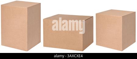 Kartonschachtel für Design in verschiedenen Größen Stockfoto