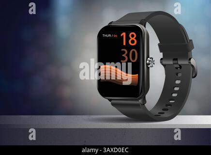 Smart Watch realistische Symbole isoliert auf weißen elektronischen Gadgets Stock Vektor