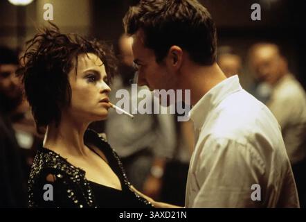 FIGHT CLUB 1999 20th Century Fox Film mit Helena Bonham=Carter als Marla Singer und Edward Norton als Erzähler Stockfoto