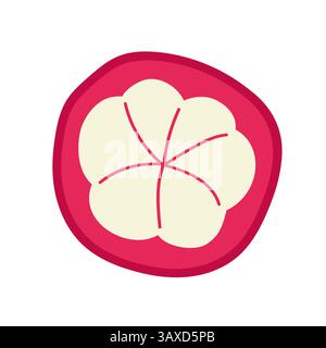 Mangostan exotische Frucht Vektor-Illustration Stock Vektor