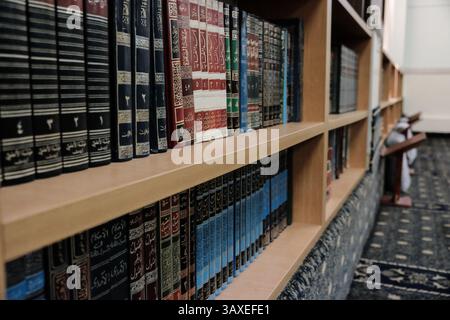 30. November 2016 – Jerusalem, Israel – ein Innenblick der Al-Rahman-Moschee im Dorf Bet Safafa. Die israelische Regierung schlug eine Gesetzgebung vor, die religiöse Einrichtungen von der Verwendung von Außenlautsprechern, den sogenannten Muazzin Bill, verbieten sollte, wie in dem fünfmal täglich stattfindenden muslimischen Gebetsaufruf. Das Gesetz, das als Bedrohung für die muslimischen Gemeinschaften und als Schritt der israelischen Regierung zur Schließung von Moscheen bezeichnet wird, soll zur Vorababstimmung vorgelegt werden. (Bild: © Nir Alon via ZUMA Wire) Stockfoto