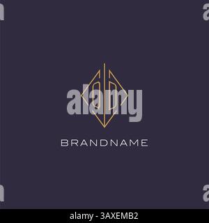 Initial Letter QD Logo Monogramm mit Diamant Rautenmuster Design Ideen Vektorgrafik Stock Vektor