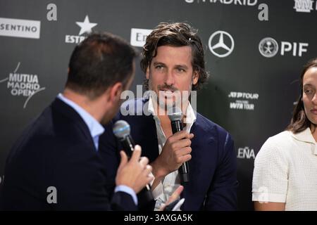 Madrid, Spanien. April 2025. Feliciano Lopez während der Präsentation der Mutua Madrid Open 2025 in Madrid, Montag, 21. April 2025 Credit: CORDON PRESS/Alamy Live News Stockfoto