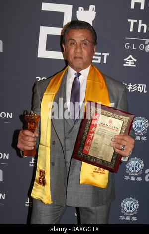Dezember 2016 - Los Angeles, CA, USA - LOS ANGELES - 15. Dezember: Sylvester Stallone bei den 21. Jährlichen Huading Global Film Awards - Presseraum im Theater im ACE Hotel am 15. Dezember 2016 in Los Angeles, CA (Credit Image: © Kathy Hutchins/Newscom via ZUMA Press) Stockfoto