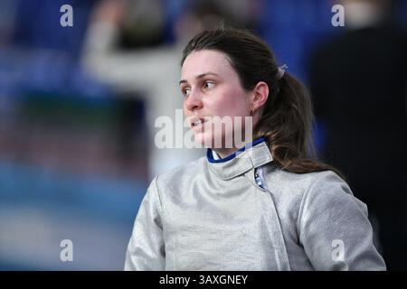 Kiew, Ukraine. April 2025. Kiew, Ukraine 19. April 2025 Mariya Tsymbota während der ukrainischen Fechten Meisterschaft 2025 in Kiew, Ukraine (KUBANOV PAVLO UKR/SPP) Credit: SPP Sport Pressefoto. /Alamy Live News Stockfoto