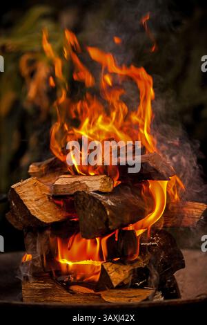 Abendliches Kaminfeuer 16468 Stockfoto