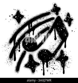 Spray Painted Graffiti Tone Icon Wort isoliert mit weißem Hintergrund gesprüht. Graffiti Note Musiksymbol mit Überspray in Schwarz über weiß. Vektor i Stock Vektor