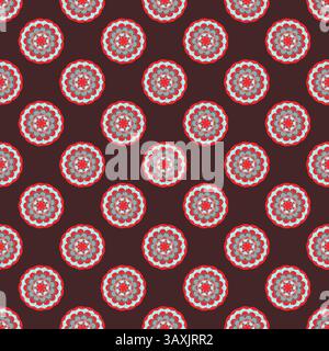 Nahtloses Vektor-Muster in Mandala-Blüte Stock Vektor