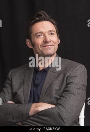 12. Februar 2017 – Hollywood, Kalifornien, USA – HUGH JACKMAN wirbt für Logan. Hugh Michael Jackman (* 12. Oktober 1968) ist ein australischer Schauspieler, Sänger und Produzent. Jackman gewann internationale Anerkennung für seine Rollen in verschiedenen Filmgenres. Bekannt wurde er durch seine langjährige Rolle als Wolverine in der X-Men-Filmreihe, sowie durch seine Hauptrollen in Filmen wie der Romantik-Komödie Fantasy Kate & Leopold (2001), dem Action-Horror-Film Van Helsing (2004), dem Zauberdrama The Prestige (2006), dem epischen Fantasy-Drama The Fountain (2006), dem epischen historischen Romantik-Drama Austra Stockfoto