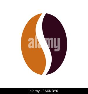 Kaffeebohne-Symbol, Logo-Vektor auf weißem Hintergrund. Stock Vektor