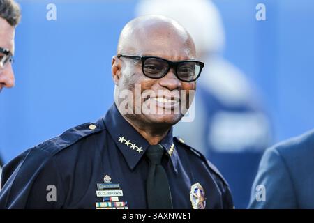 September 2016 – Dallas, Texas, USA S - Dallas Police Chief David Brown, im Spiel vor dem Spiel zwischen den TCU Horned Frogs und den SMU Mustangs im Gerald J. Ford Stadium in Dallas, Texas. (Bild: © Dan Wozniak via ZUMA Wire) Stockfoto