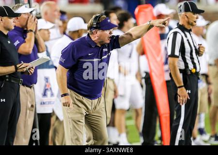 September 2016 – Dallas, Texas, USA S - TCU-Cheftrainer Gary Patterson, im Spiel zwischen den TCU Horned Frogs und den SMU Mustangs im Gerald J. Ford Stadium in Dallas, Texas. (Bild: © Dan Wozniak via ZUMA Wire) Stockfoto