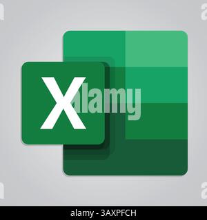 Original Micrsoft Excel 23 Icons, offizielles Logo, edtitable Symbole, Zeichen- und Vektorgrafik Stock Vektor