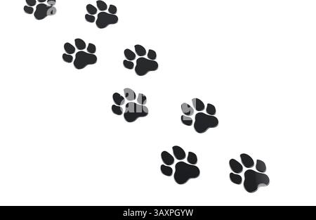 Animal Pfow Prints, 3D-Rendering isoliert auf weißem Hintergrund Stockfoto