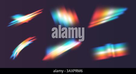 Dynamische und abstrakte Lichtmuster mit einer Vielzahl von lebendigen und auffälligen Farben und Effekten Stock Vektor