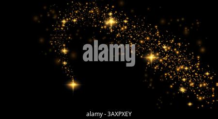 Ein atemberaubendes, glitzerndes Gold vor dunkler Kulisse, perfekt für Ihre kreativen Projekte Stock Vektor