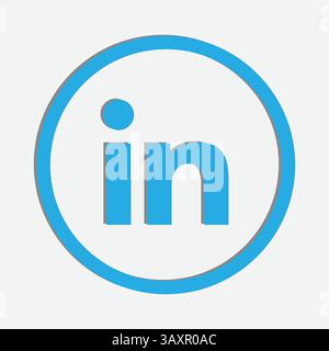 LinkedIn Offizielle Ikone und in einzigartiger blauer Farbe Ikone Vektorkunst Stock Vektor