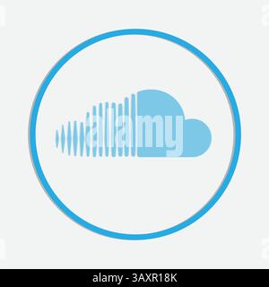 SoundCloud Musik-Symbol, Internet-Symbol, Logo-Zeichen, isolierte soziale Medien digital berühmt Stock Vektor